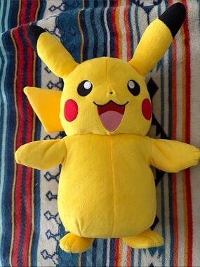 Pokemon Pikachu Animated Plush Toy- Yellow with Black & Red Accents